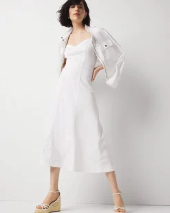 Bead Detail Denim Midi Dress*White House Black Market Best