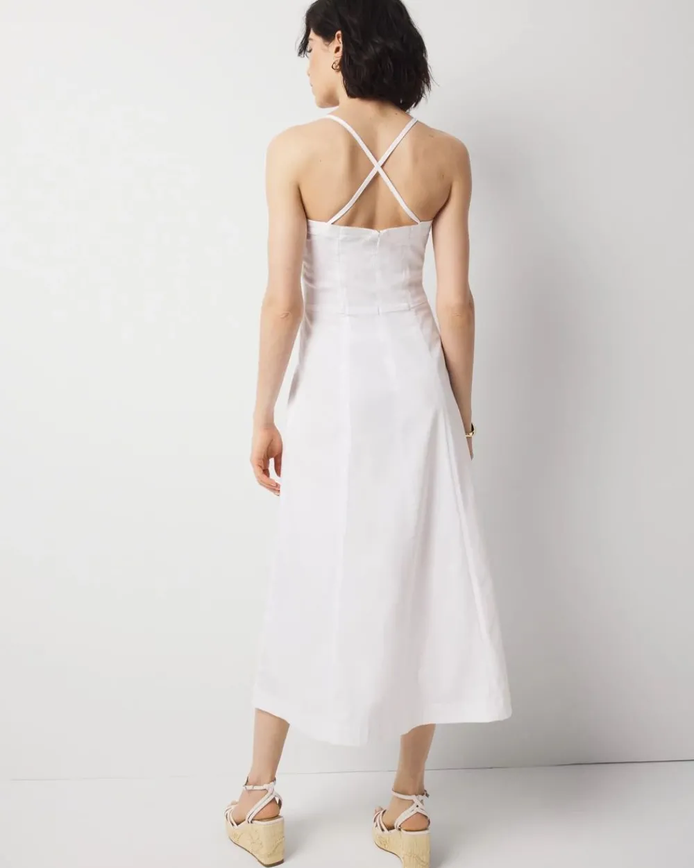 Bead Detail Denim Midi Dress*White House Black Market Best