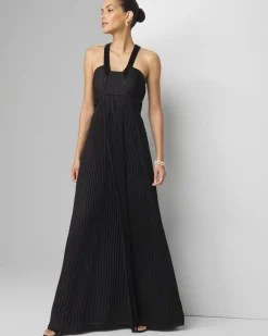 Beaded Halter Maxi Gown*White House Black Market Clearance
