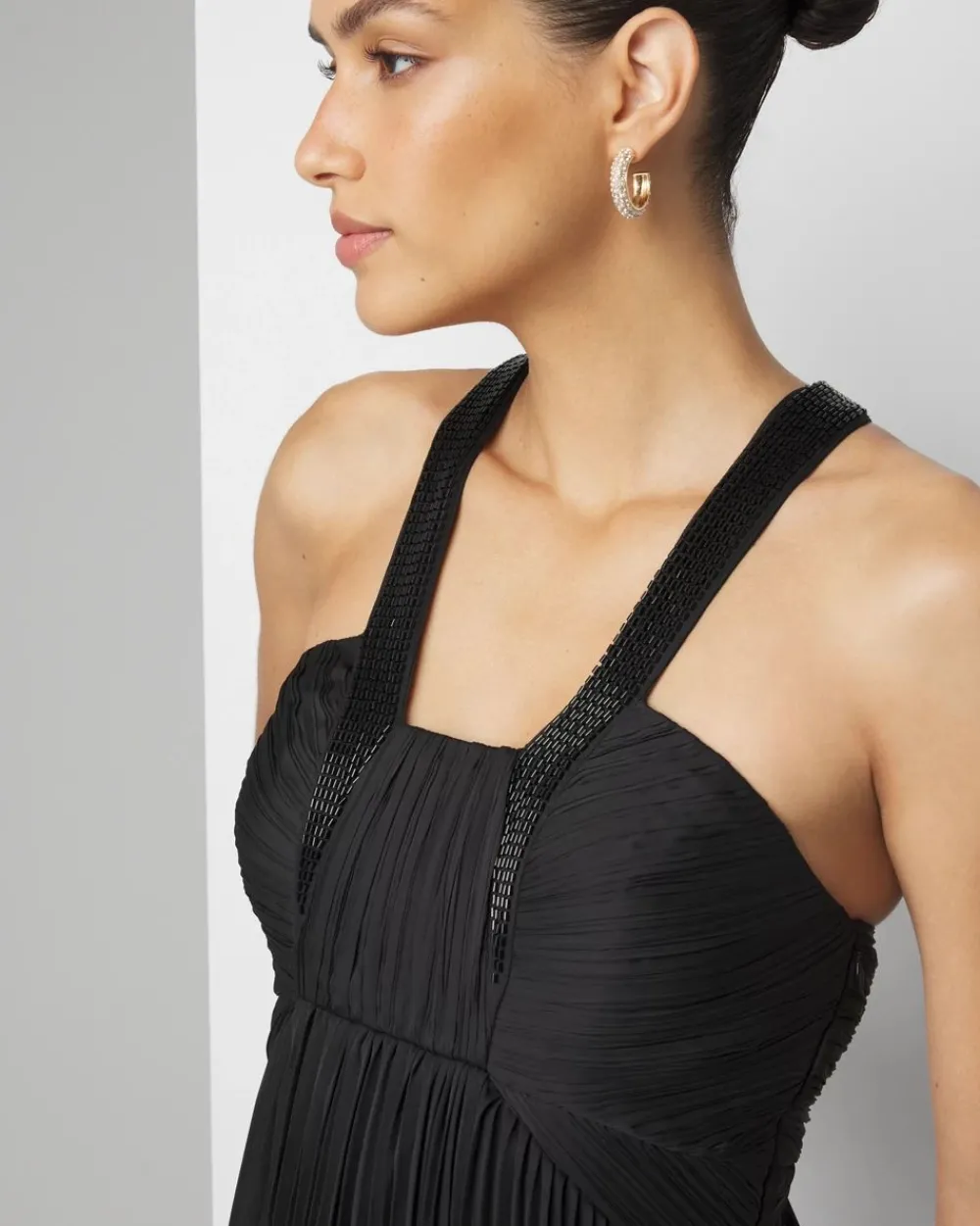 Beaded Halter Maxi Gown*White House Black Market Clearance