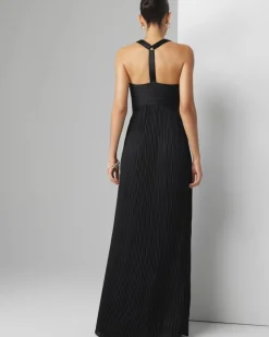Beaded Halter Maxi Gown*White House Black Market Clearance