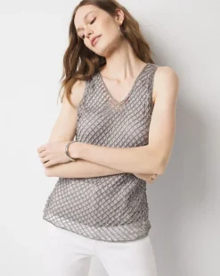 Beaded V-Neck Tank Top*White House Black Market Sale