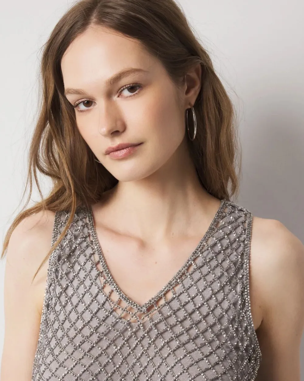 Beaded V-Neck Tank Top*White House Black Market Sale