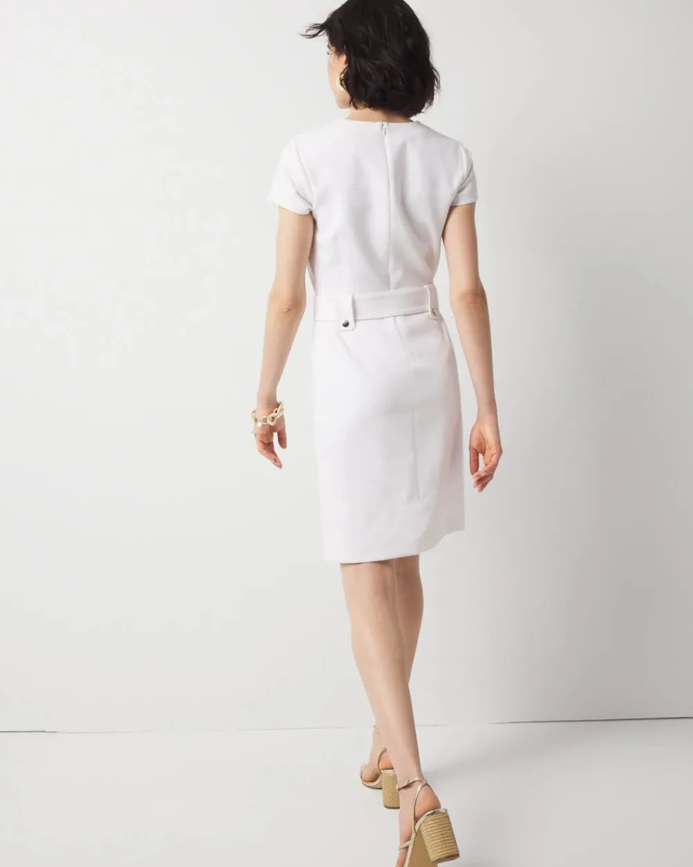 Belted Ponte Shirt Dress*White House Black Market Best