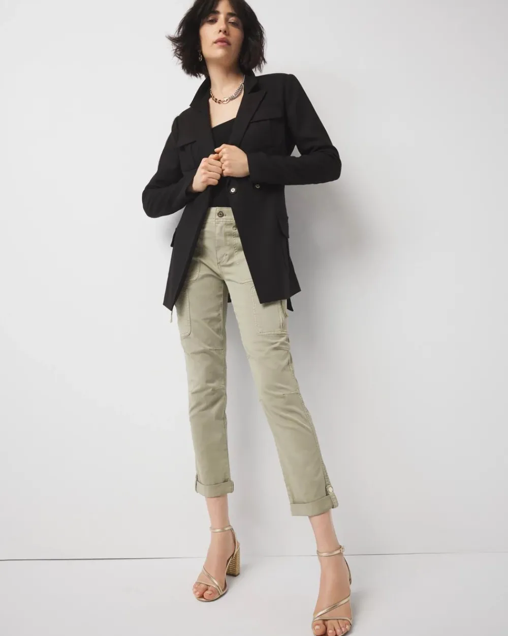 Belted Safari Jacket*White House Black Market Fashion