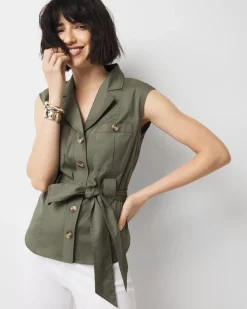 Belted Utility Shirt*White House Black Market Discount