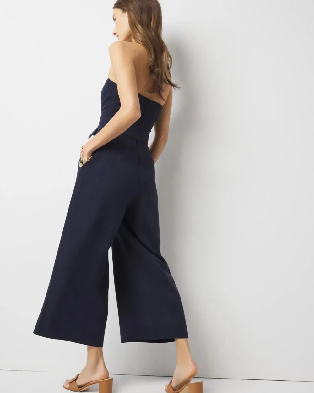 Belted Wide Leg Cropped Jumpsuit*White House Black Market Discount