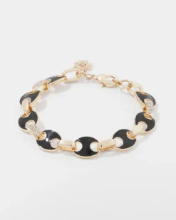 Black Mariner Links & Pavé Bracelet*White House Black Market Fashion