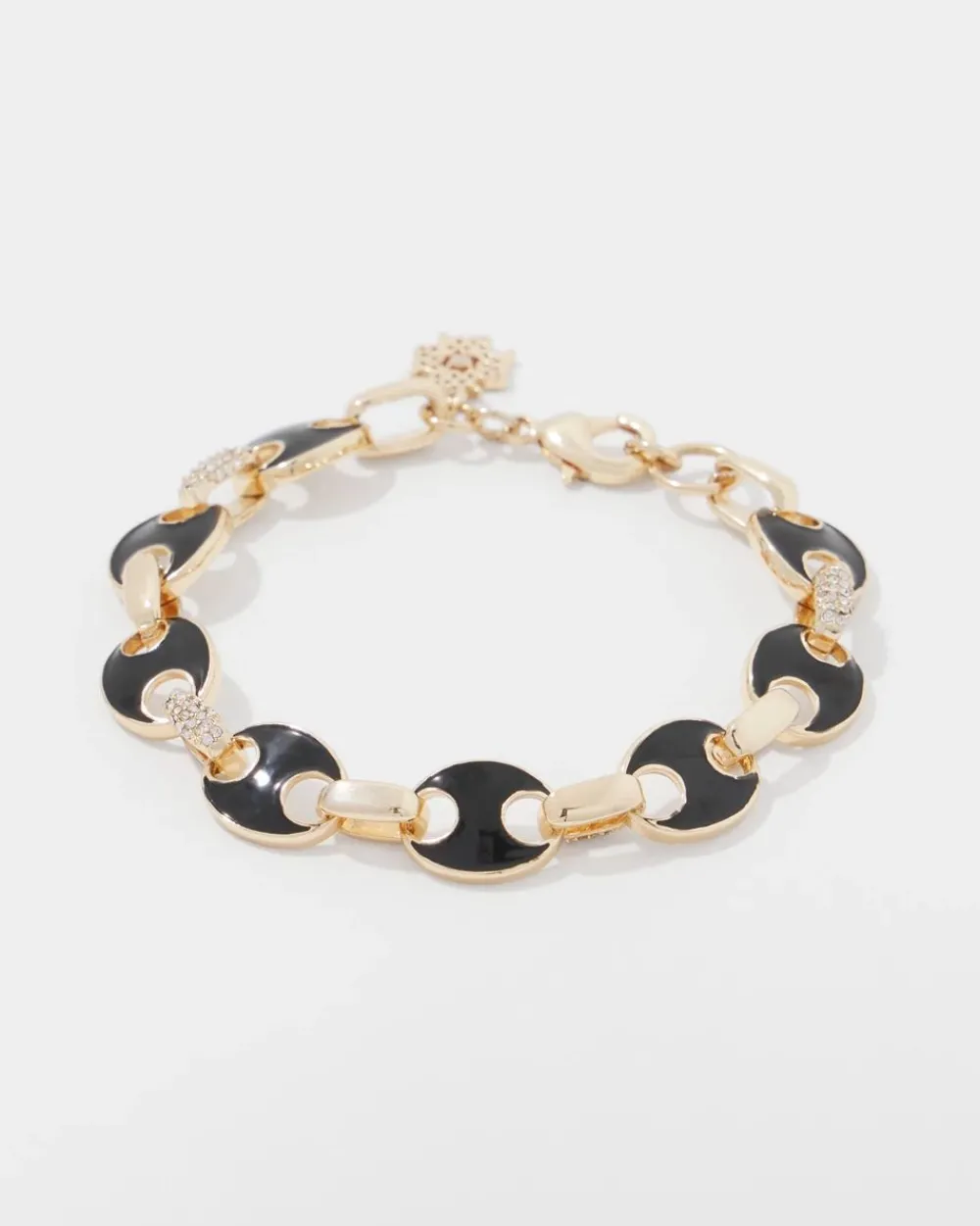 Black Mariner Links & Pavé Bracelet*White House Black Market Fashion