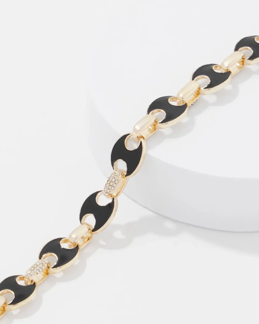 Black Mariner Links & Pavé Bracelet*White House Black Market Fashion