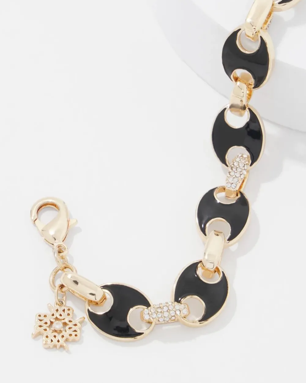 Black Mariner Links & Pavé Bracelet*White House Black Market Fashion