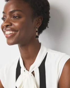 Black Mariner Links & Pavé Earrings*White House Black Market Hot