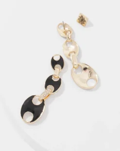Black Mariner Links & Pavé Earrings*White House Black Market Hot