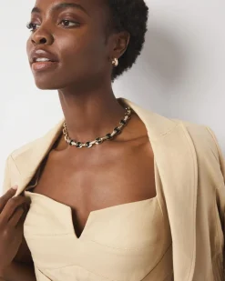 Black Mariner Links & Pavé Necklace*White House Black Market Best