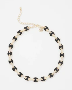 Black Mariner Links & Pavé Necklace*White House Black Market Best