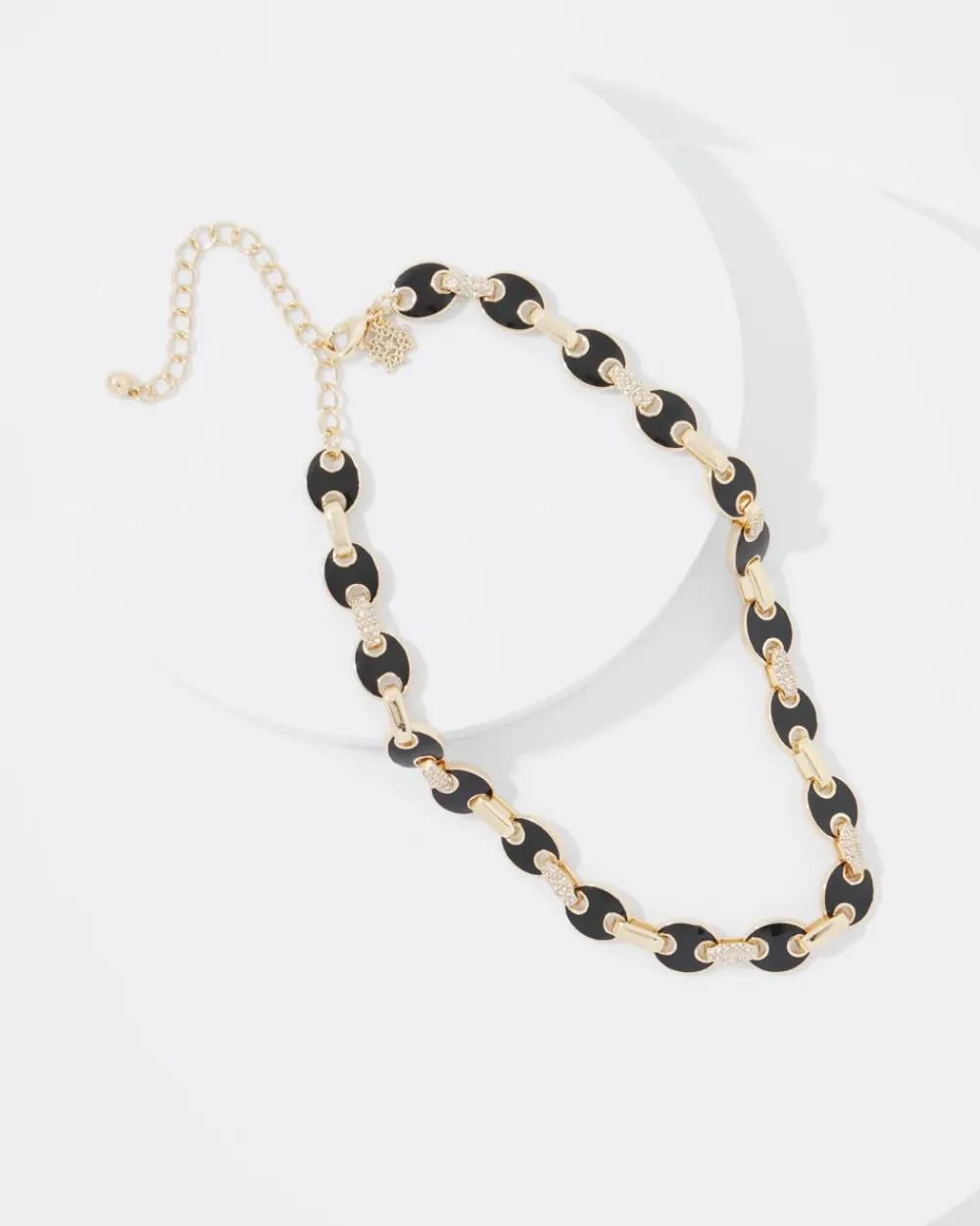 Black Mariner Links & Pavé Necklace*White House Black Market Best