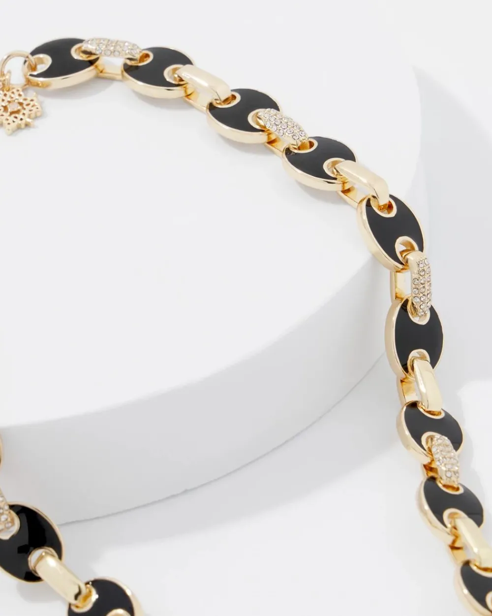 Black Mariner Links & Pavé Necklace*White House Black Market Best