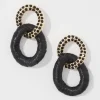 Black Raffia + Crystal Drop Earrings*White House Black Market Outlet