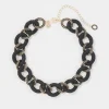 Black Raffia + Crystal Link Necklace*White House Black Market Best