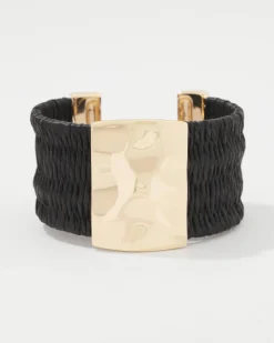 Black Raffia + Gold Cuff*White House Black Market Clearance
