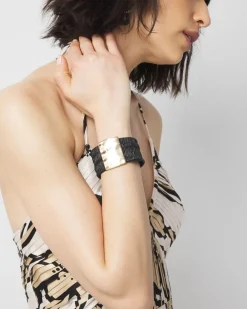 Black Raffia + Gold Cuff*White House Black Market Clearance