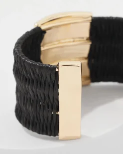 Black Raffia + Gold Cuff*White House Black Market Clearance