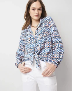 Blouson Tie-Waist Blouse*White House Black Market Discount