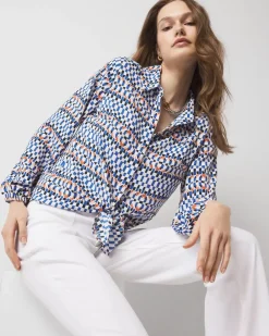 Blouson Tie-Waist Blouse*White House Black Market Discount