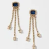 Blue Crystal Linear Earrings*White House Black Market Online