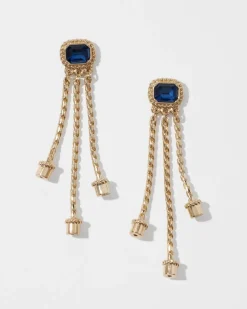 Blue Crystal Linear Earrings*White House Black Market Online