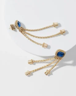 Blue Crystal Linear Earrings*White House Black Market Online