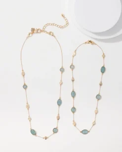 Blue Stone Convertible Necklace*White House Black Market Sale