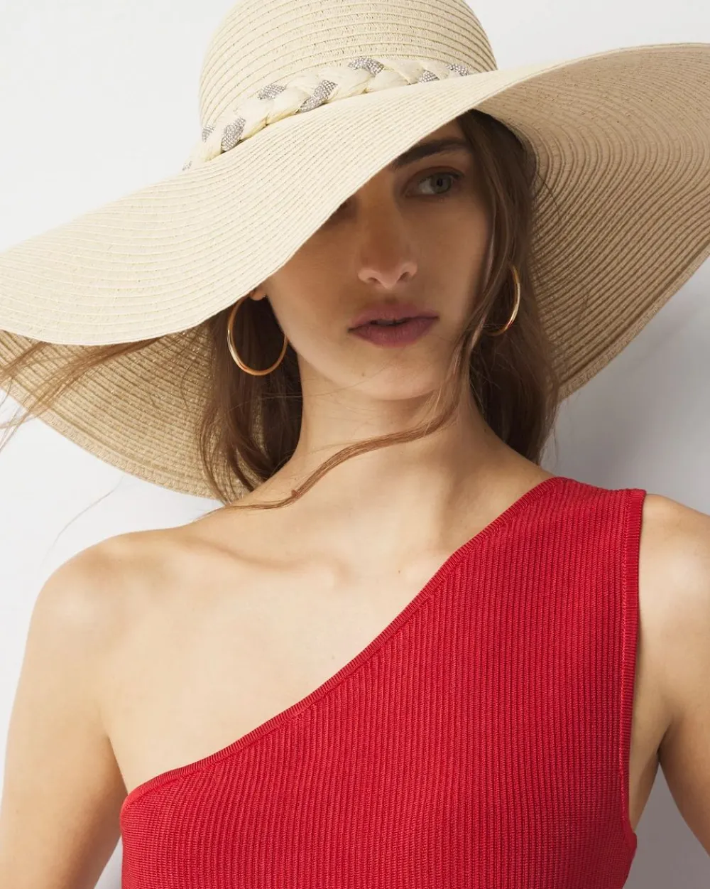 Braided Raffia Floppy Hat*White House Black Market Discount