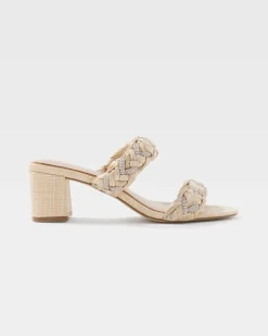 Braided Raffia Heeled Sandal*White House Black Market New