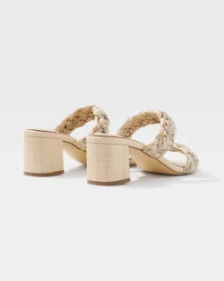 Braided Raffia Heeled Sandal*White House Black Market New
