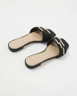 Braided Strap & Gold Flats*White House Black Market Outlet