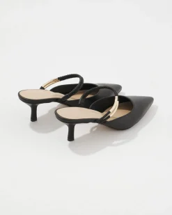 Braided Strap & Gold Kitten Heels*White House Black Market Best
