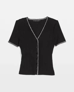 Braided Trim Cardigan Sweater*White House Black Market Outlet