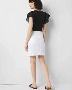 Braided Waist Denim A-Line Miniskirt*White House Black Market Discount