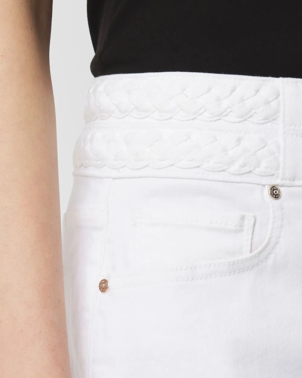Braided Waist Denim A-Line Miniskirt*White House Black Market Discount