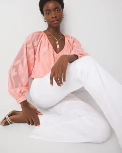 Burnout Blouse*White House Black Market Discount