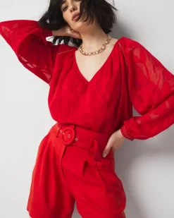 Burnout Blouse*White House Black Market Outlet