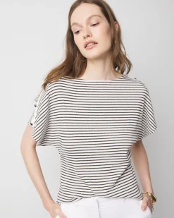 Button Shoulder Dolman Sleeve Top*White House Black Market Best