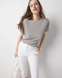 Button Shoulder Dolman Sleeve Top*White House Black Market Best