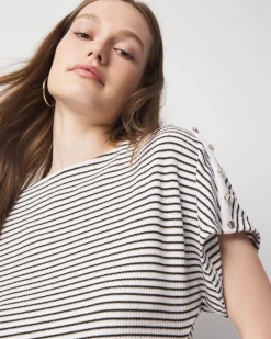 Button Shoulder Dolman Sleeve Top*White House Black Market Best