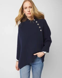 Button Wrap Poncho*White House Black Market New
