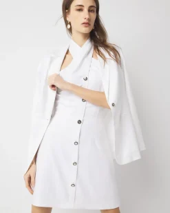 Button-Front Halter Mini Dress*White House Black Market Best