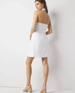 Button-Front Halter Mini Dress*White House Black Market Best