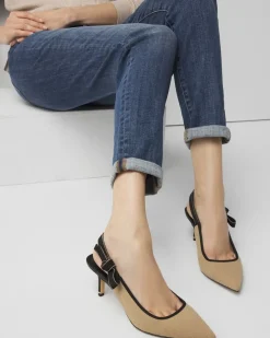 Canvas Slingback Kitten Heel Pump*White House Black Market New