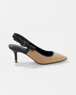 Canvas Slingback Kitten Heel Pump*White House Black Market New